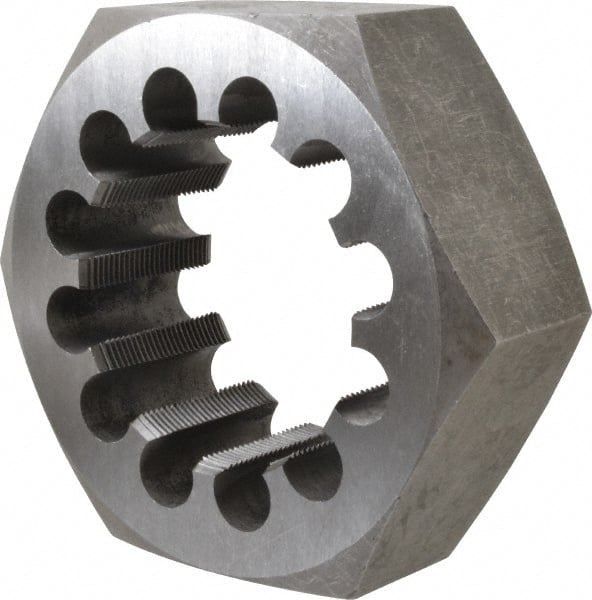Interstate - 3-3/4 - 12 UNS Thread, 6" Hex, Right Hand Thread, Hex Rethreading Die - Carbon Steel, 2-1/4" Thick - Exact Tooling