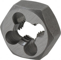 Interstate - 5/16-20 UNS Thread, 11/16" Hex, Right Hand Thread, Hex Rethreading Die - Carbon Steel, 5/16" Thick - Exact Tooling