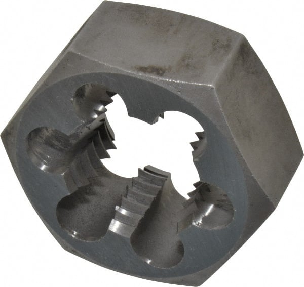 Interstate - 1-1/4 - 7 UNC Thread, 2-3/16" Hex, Left Hand Thread, Hex Rethreading Die - Carbon Steel, 1" Thick - Exact Tooling