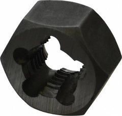 Interstate - M11x1.25 Metric Fine Thread, 25/32" Hex, Right Hand Thread, Hex Rethreading Die - Carbon Steel, 7/16" Thick - Exact Tooling