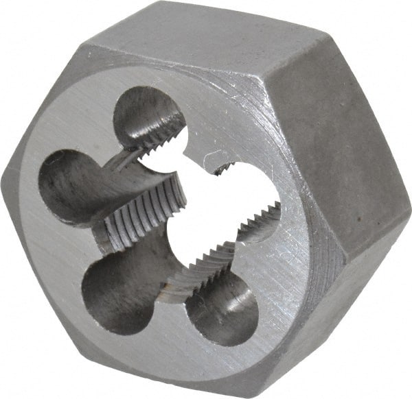 Interstate - M17x1.50 Metric Fine Thread, 1-7/16" Hex, Right Hand Thread, Hex Rethreading Die - Carbon Steel, 3/4" Thick - Exact Tooling