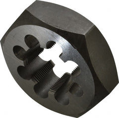 Interstate - M39x1.50 Metric Fine Thread, 3-1/8" Hex, Right Hand Thread, Hex Rethreading Die - Carbon Steel, 1" Thick - Exact Tooling