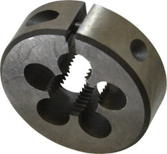 Interstate - 1/4-19 BSPP Thread, Round Pipe Die - 1-1/2" Outside Diam, High Speed Steel - Exact Tooling