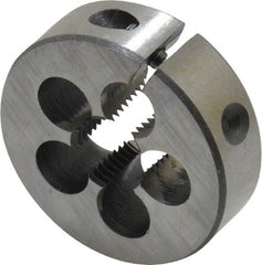 Interstate - 1/4-19 BSPT Thread, Round Pipe Die - 1-1/2" Outside Diam, High Speed Steel - Exact Tooling