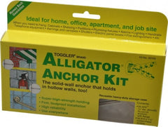 Toggler - 1/4" Diam, 1/4" Drill, 1-3/16" OAL, 3-3/8" Min Embedment Lag Shield Concrete Anchor - Plastic - Exact Tooling