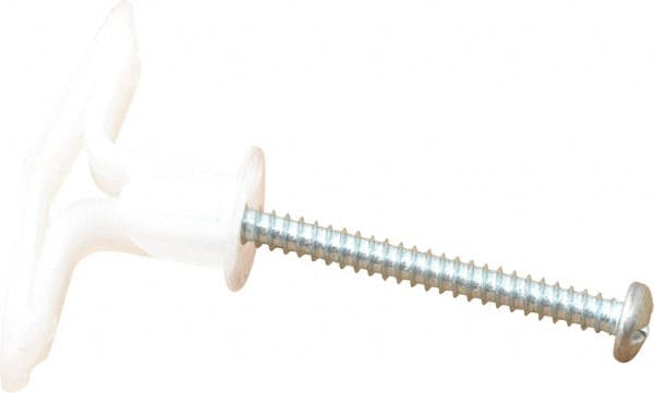 Toggler - #6 to 14 Screw, 5/16" Diam, 1-1/2" Long, 5/8 to 3/4" Thick, Plastic Toggle Drywall & Hollow Wall Anchor - 5/16" Drill, Plastic, Use in Drywall - Exact Tooling