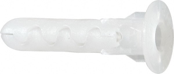Toggler - 1/4" Diam, 1/4" Drill, 1-3/16" OAL, Plug Concrete Anchor - Plastic, Flange Head - Exact Tooling