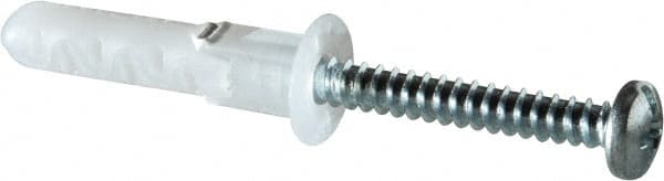 Toggler - 5/16" Diam, 5/16" Drill, 1-5/8" OAL, 1-3/8" Min Embedment Lag Shield Concrete Anchor - Plastic, Flange Head - Exact Tooling