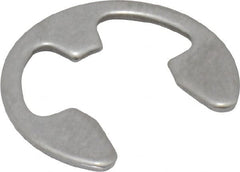 Rotor Clip - 7.7mm Groove Diam, 3/8" Shaft Diam, Passivated Stainless Steel, E Style External Retaining Rings - 0.039" Groove Width, 0.036" Groove Depth, 0.035" Ring Thickness, Grade 15-7 Grade 632 - Exact Tooling