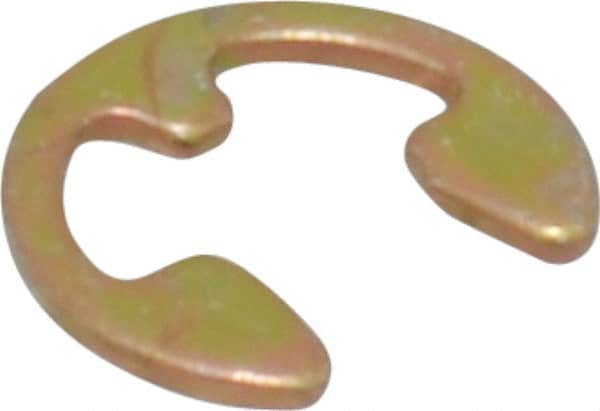Rotor Clip - 3.73mm Groove Diam, 3/16" Shaft Diam, Cadmium-Plated Steel, E Style External Retaining Rings - 0.029" Groove Width, 0.02" Groove Depth, 0.025" Ring Thickness, Grade 1060-1090 - Exact Tooling