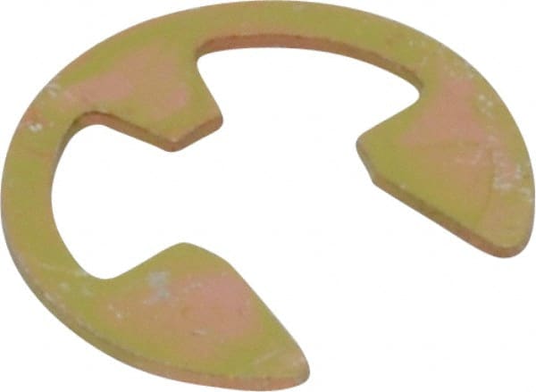 Rotor Clip - 5.33mm Groove Diam, 1/4" Shaft Diam, Cadmium-Plated Steel, E Style External Retaining Rings - 0.029" Groove Width, 0.02" Groove Depth, 0.025" Ring Thickness, Grade 1060-1090 - Exact Tooling