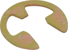 Rotor Clip - 5.33mm Groove Diam, 1/4" Shaft Diam, Cadmium-Plated Steel, E Style External Retaining Rings - 0.029" Groove Width, 0.02" Groove Depth, 0.025" Ring Thickness, Grade 1060-1090 - Exact Tooling