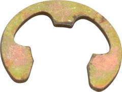 Rotor Clip - 10.06mm Groove Diam, 1/2" Shaft Diam, Cadmium-Plated Steel, E Style External Retaining Rings - 0.046" Groove Width, 0.052" Groove Depth, 0.042" Ring Thickness, Grade 1060-1090 - Exact Tooling