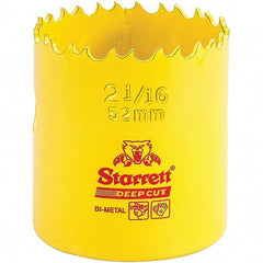 Starrett - 2-1/16" Diam, 2" Cutting Depth, Hole Saw - High Speed Steel Saw, Toothed Edge - Exact Tooling