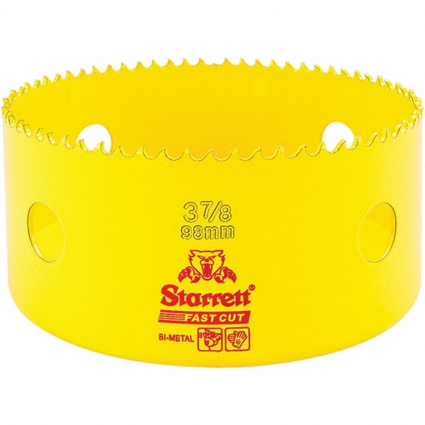 Starrett - 3-7/8" Diam, 1-5/8" Cutting Depth, Hole Saw - High Speed Steel Saw, Toothed Edge - Exact Tooling