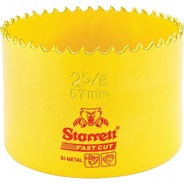 Starrett - 2-5/8" Diam, 1-5/8" Cutting Depth, Hole Saw - High Speed Steel Saw, Toothed Edge - Exact Tooling