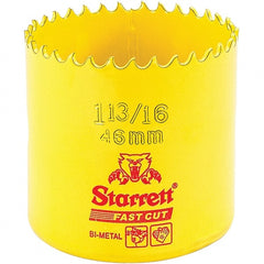 Starrett - 1-13/16" Diam, 1-5/8" Cutting Depth, Hole Saw - High Speed Steel Saw, Toothed Edge - Exact Tooling