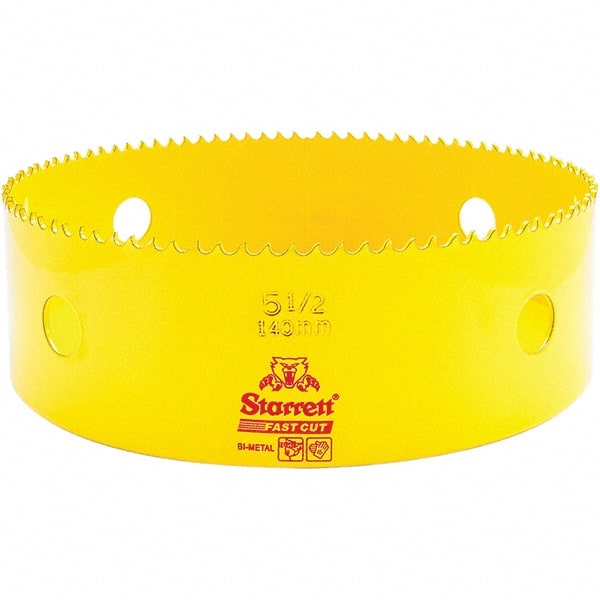 Starrett - 5-1/2" Diam, 1-5/8" Cutting Depth, Hole Saw - High Speed Steel Saw, Toothed Edge - Exact Tooling