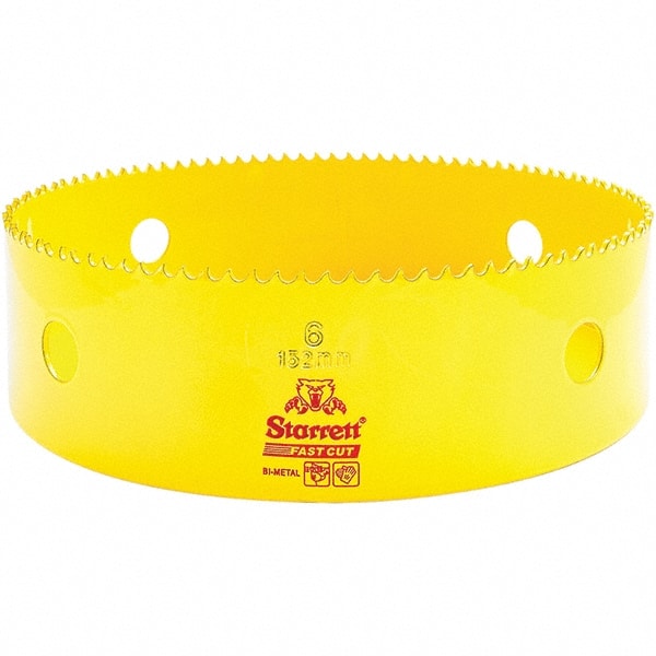 Starrett - 6" Diam, 1-5/8" Cutting Depth, Hole Saw - High Speed Steel Saw, Toothed Edge - Exact Tooling