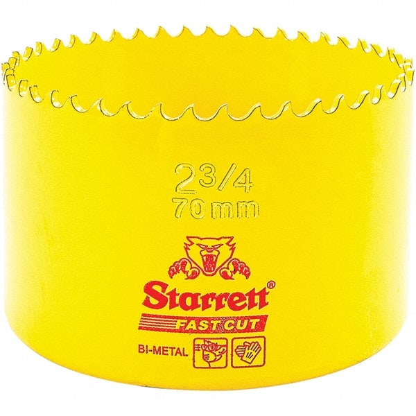 Starrett - 2-3/4" Diam, 1-5/8" Cutting Depth, Hole Saw - High Speed Steel Saw, Toothed Edge - Exact Tooling