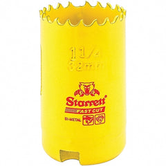 Starrett - 1-1/4" Diam, 1-5/8" Cutting Depth, Hole Saw - High Speed Steel Saw, Toothed Edge - Exact Tooling