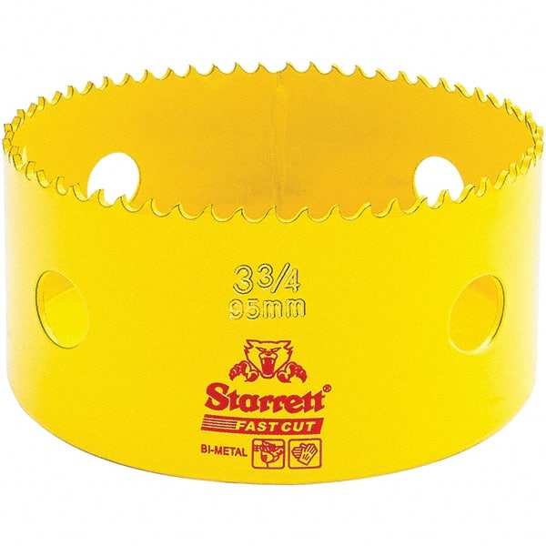 Starrett - 3-3/4" Diam, 1-5/8" Cutting Depth, Hole Saw - High Speed Steel Saw, Toothed Edge - Exact Tooling