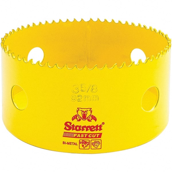 Starrett - 3-5/8" Diam, 1-5/8" Cutting Depth, Hole Saw - High Speed Steel Saw, Toothed Edge - Exact Tooling