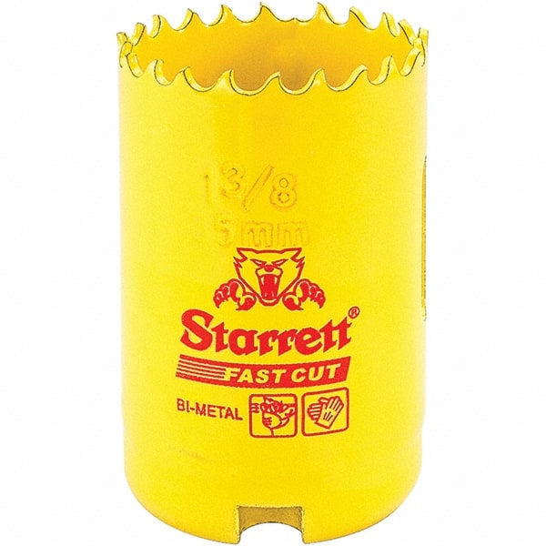 Starrett - 1-3/8" Diam, 1-5/8" Cutting Depth, Hole Saw - High Speed Steel Saw, Toothed Edge - Exact Tooling