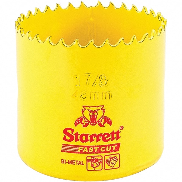 Starrett - 1-7/8" Diam, 1-5/8" Cutting Depth, Hole Saw - High Speed Steel Saw, Toothed Edge - Exact Tooling