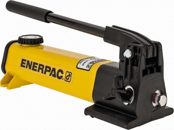 Enerpac - 1/2" Piston Stroke, 3/8" Diam, 0.055" Cu In per Stroke, 20 Cu In Reservoir Capacity, Manual Hydraulic Pump - 10,000 psi, 72 Lbs. Max Handle Effort - Exact Tooling