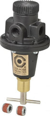 Coilhose Pneumatics - 1/4 NPT Port, 40 CFM, Cast Aluminum Tamper Proof Heavy-Duty T-Handle Regulator - 0 to 60 psi Range, 250 Max psi Supply Pressure, 1/4" Gauge Port Thread, 3" Wide x 5-1/2" High - Exact Tooling
