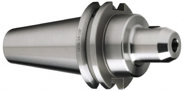 Accupro - CAT40 Taper Shank 7/8" Hole End Mill Holder/Adapter - 2" Nose Diam, 3-1/2" Projection, 5/8-11 Drawbar, Through-Spindle & DIN Flange Coolant - Exact Tooling