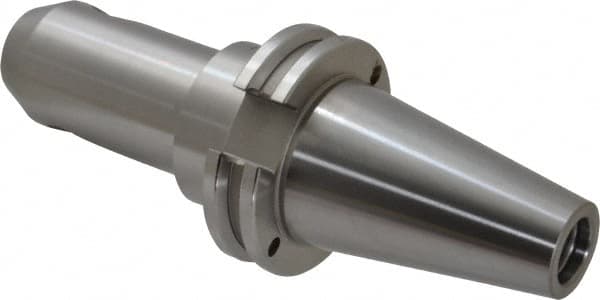 Accupro - CAT40 Taper Shank 7/16" Hole End Mill Holder/Adapter - 35mm Nose Diam, 4" Projection, 5/8-11 Drawbar, Through-Spindle & DIN Flange Coolant - Exact Tooling