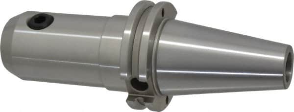 Accupro - CAT40 Taper Shank 5/8" Hole End Mill Holder/Adapter - 1-21/32" Nose Diam, 4" Projection, 5/8-11 Drawbar, Through-Spindle & DIN Flange Coolant - Exact Tooling