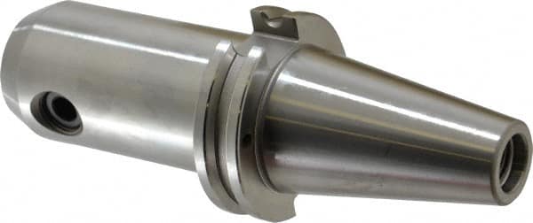 Accupro - CAT40 Taper Shank 3/4" Hole End Mill Holder/Adapter - 1-3/4" Nose Diam, 4" Projection, 5/8-11 Drawbar, Through-Spindle & DIN Flange Coolant - Exact Tooling