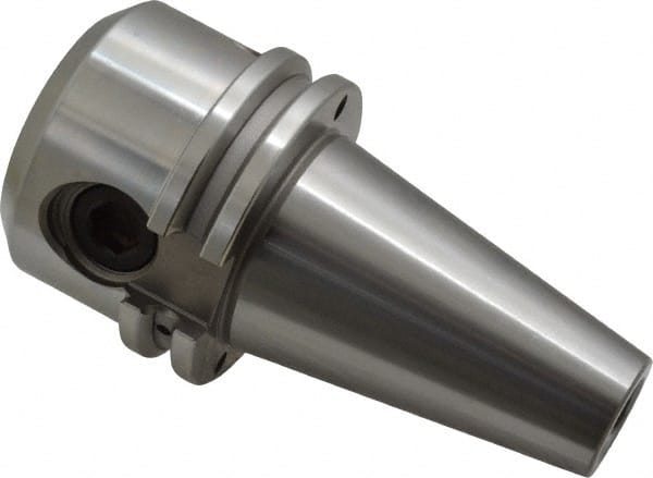 Accupro - CAT40 Taper Shank 1" Hole End Mill Holder/Adapter - 2-1/2" Nose Diam, 2" Projection, 5/8-11 Drawbar, Through-Spindle & DIN Flange Coolant - Exact Tooling
