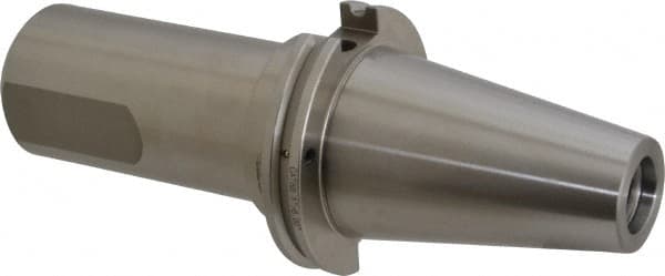 Accupro - CAT50 Taper Shank 1" Hole End Mill Holder/Adapter - 2-23/64" Nose Diam, 6" Projection, 1-8 Drawbar, Through-Spindle & DIN Flange Coolant - Exact Tooling