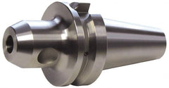 Accupro - BT40 Taper Shank 3/8" Hole End Mill Holder/Adapter - 1" Nose Diam, 4" Projection, M16x2.0 Drawbar, Through-Spindle & DIN Flange Coolant - Exact Tooling