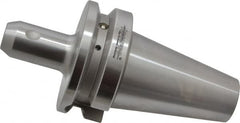 Accupro - BT40 Taper Shank 1/4" Hole End Mill Holder/Adapter - 20mm Nose Diam, 2-1/2" Projection, M16x2.0 Drawbar, Through-Spindle & DIN Flange Coolant - Exact Tooling