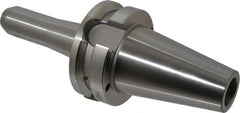 Accupro - BT40 Taper Shank 1/4" Hole End Mill Holder/Adapter - 20mm Nose Diam, 4" Projection, M16x2.0 Drawbar, Through-Spindle & DIN Flange Coolant - Exact Tooling