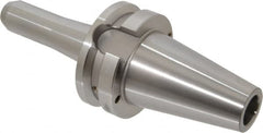 Accupro - BT40 Taper Shank 3/16" Hole End Mill Holder/Adapter - 3/4" Nose Diam, 4" Projection, M16x2.0 Drawbar, Through-Spindle & DIN Flange Coolant - Exact Tooling