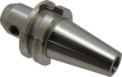 Accupro - BT40 Taper Shank 7/16" Hole End Mill Holder/Adapter - 35mm Nose Diam, 2-1/2" Projection, M16x2.0 Drawbar, Through-Spindle & DIN Flange Coolant - Exact Tooling