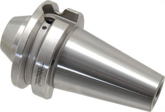 Accupro - BT40 Taper Shank 1/2" Hole End Mill Holder/Adapter - 35mm Nose Diam, 1.75" Projection, M16x2.0 Drawbar, Through-Spindle & DIN Flange Coolant - Exact Tooling