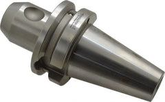 Accupro - BT40 Taper Shank 1/2" Hole End Mill Holder/Adapter - 35mm Nose Diam, 2-1/2" Projection, M16x2.0 Drawbar, Through-Spindle & DIN Flange Coolant - Exact Tooling