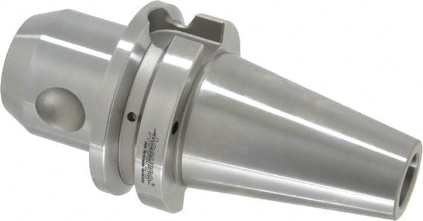 Accupro - BT40 Taper Shank 5/8" Hole End Mill Holder/Adapter - 1-21/32" Nose Diam, 2-1/2" Projection, M16x2.0 Drawbar, Through-Spindle & DIN Flange Coolant - Exact Tooling