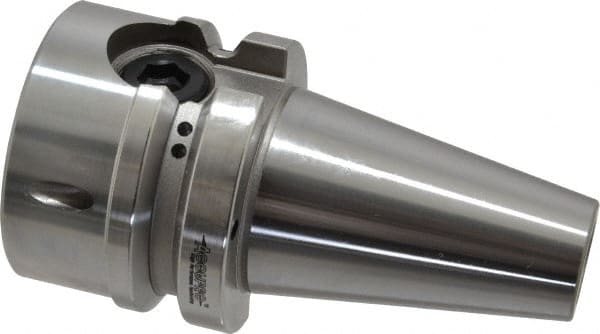 Accupro - BT40 Taper Shank End Mill Holder/Adapter - 2-23/64" Nose Diam, 2" Projection, M16x2.0 Drawbar, Through-Spindle & DIN Flange Coolant - Exact Tooling