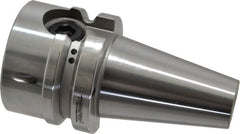 Accupro - BT40 Taper Shank End Mill Holder/Adapter - 2-23/64" Nose Diam, 2" Projection, M16x2.0 Drawbar, Through-Spindle & DIN Flange Coolant - Exact Tooling