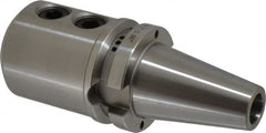 Accupro - BT40 Taper Shank 1" Hole End Mill Holder/Adapter - 2-23/64" Nose Diam, 3.56" Projection, M16x2.0 Drawbar, Through-Spindle & DIN Flange Coolant - Exact Tooling