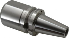 Accupro - BT40 Taper Shank 1-1/4" Hole End Mill Holder/Adapter - 63mm Nose Diam, 3.56" Projection, M16x2.0 Drawbar, Through-Spindle & DIN Flange Coolant - Exact Tooling