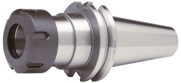 Accupro - 0.019" to 0.275" Capacity, 6" Projection, CAT40 Taper Shank, ER11 Collet Chuck - 0.0002" TIR, Through-Spindle & DIN Flange Coolant - Exact Tooling